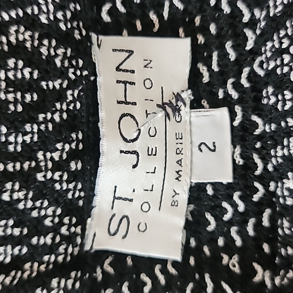 St. John Collection By Marie Gray.black and White Knit Diamond Pencil Skirt Sz 2 - Picture 4 of 4
